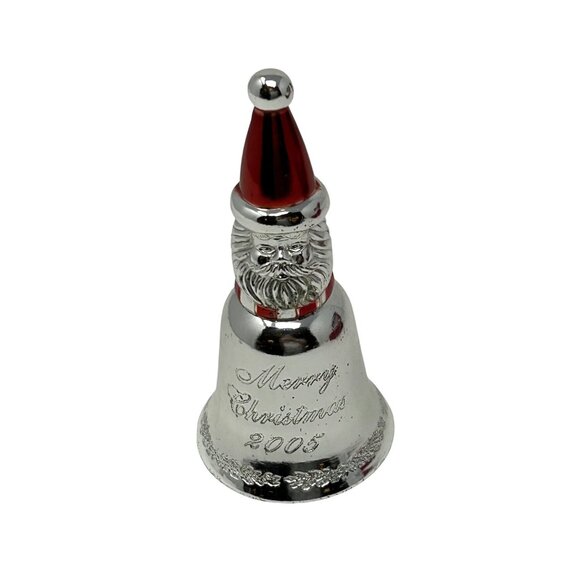 2005 Santa Christmas Bell Limited Edition Silver-Plated Ornament- Red Velvet Box - Picture 7 of 12